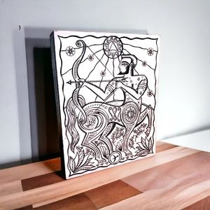 Sagittarius Wooden Color Book Box Sign by Primitives By Kathy